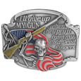 I'll Give Up My Gun Enameled Belt Buckle
